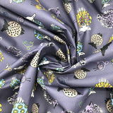 Splash Laminate Cotton Fabric 1 Yard Cut - Plum Sheep