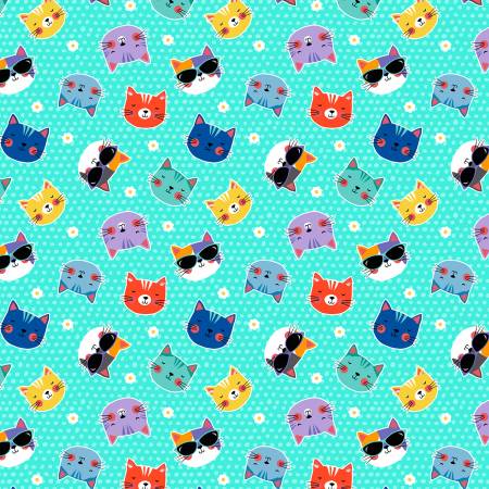 Fe-Line Frisky Teal Cat Heads 5470