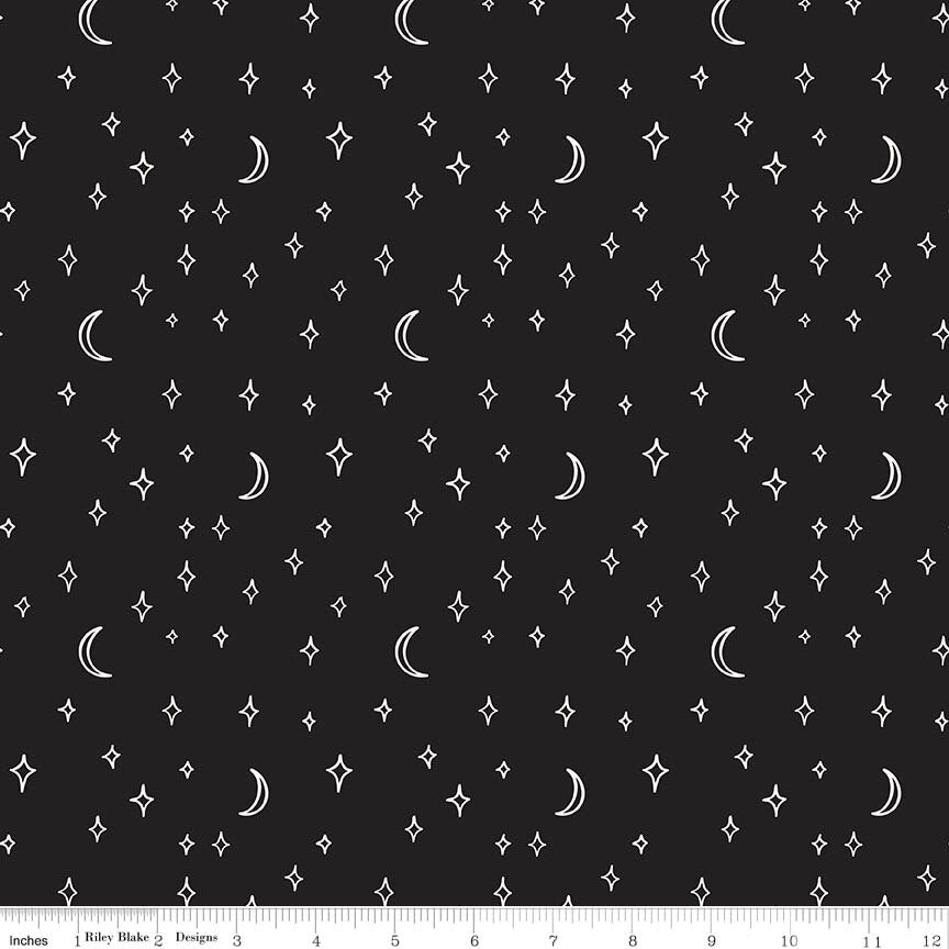 Vintage Boo Stars and Moons Black Glow in the Dark