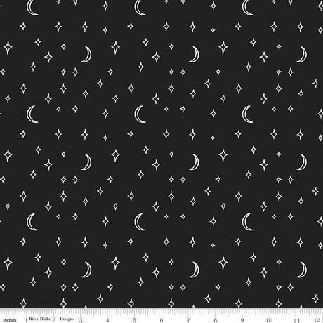 Vintage Boo Stars and Moons Black Glow in the Dark