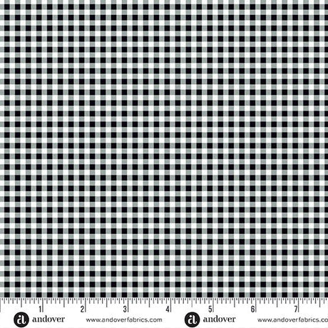 Ghostly Garden Bitty Gingham Black 6282