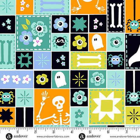 Ghostly Garden Sew Spooky Aqua 6279