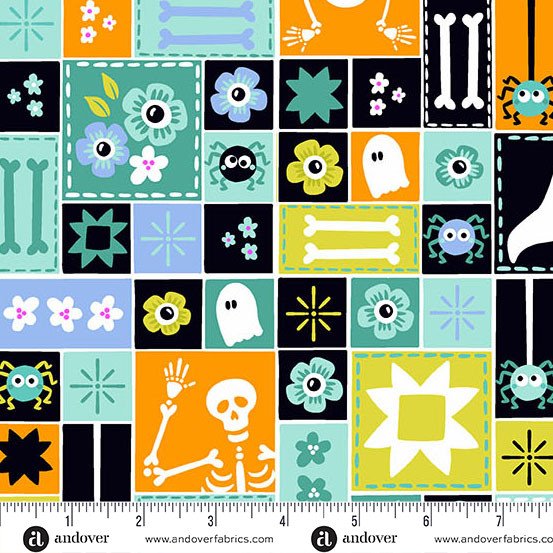 Ghostly Garden Sew Spooky Aqua 6279