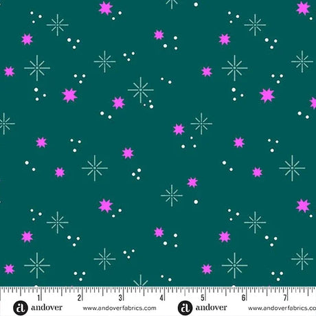 Ghostly Garden Stardust Teal 6376