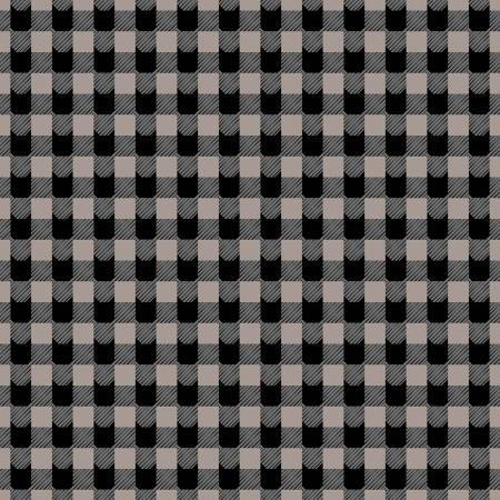 Ghouls Night Out Pewter Cat Plaid 805037