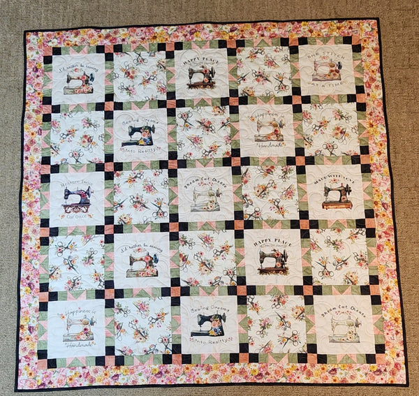 Happy Place Made With Love Quilt Pattern 60 1/2" x 60 1/2"