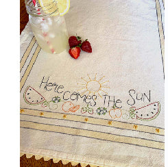 Happy as Honey Bees Dishtowel Embroidery Pattern
