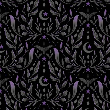 Hauntingly Yours Damask Black/Purple 806211