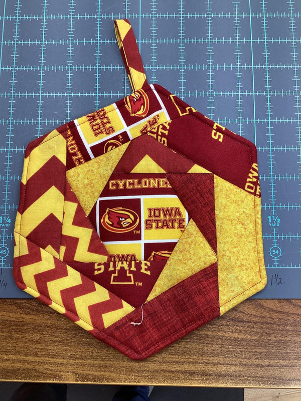 Hexagon Log Cabin Potholder