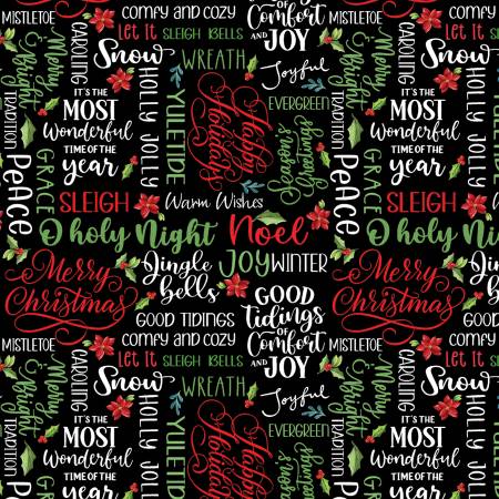 Holly & Jolly Words Black 806133