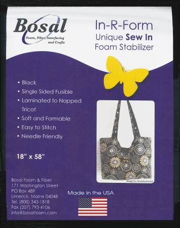 In-R-Form Single Sided Fusible Foam Stabilizer Black 58in x 18in