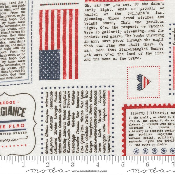 Independence Day Vanilla Allover Words 6263