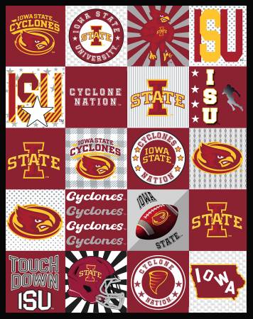 Iowa State T-Shirt Micro Minky Panel 60in x 60in ISU1362
