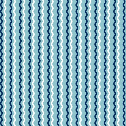 KimberBell Basics Wavy Stripe Teal 20206