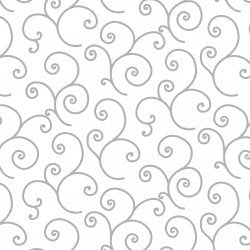 Kimberbell 8009 Grey Scroll on White