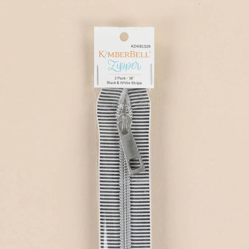 Kimberbell Black & White Stripe Zipper 2 pack