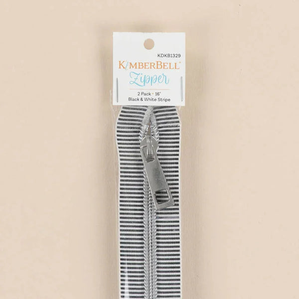 Kimberbell Black & White Stripe Zipper 2 pack