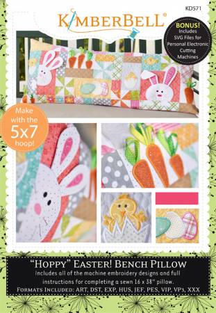 Kimberbell Hoppy Easter Pillows Bench Pillow Machine Embroidery CD