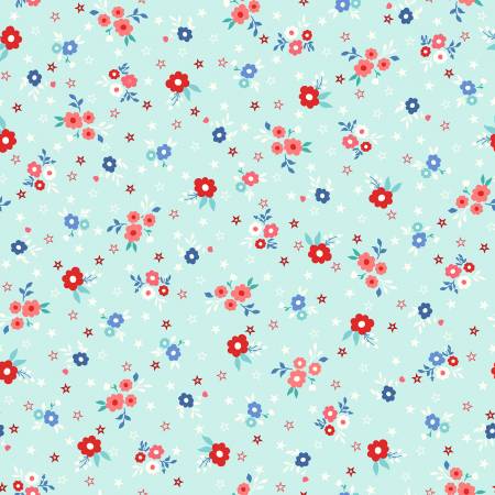 Kimberbell Star Spangled Beauty Aqua Bouquets 5327
