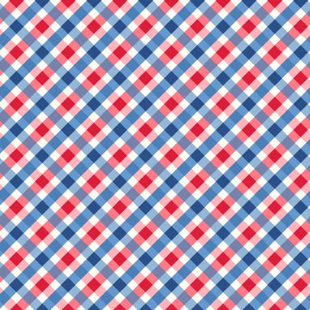 Kimberbell Star Spangled Beauty Blue/Red Bias Gingham 5318