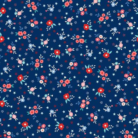 Kimberbell Star Spangled Beauty Navy Bouquets 5312