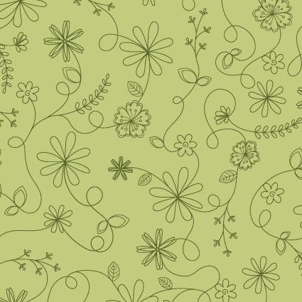 Kimberbell Swirl Floral Green 3458