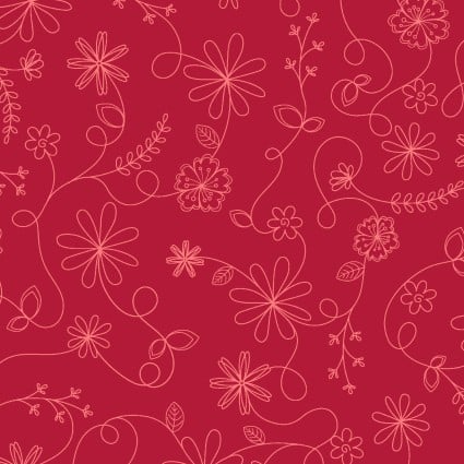 Kimberbell Swirl Floral Red 3460