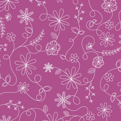 Kimberbell Swirl Floral Violet Red 3494
