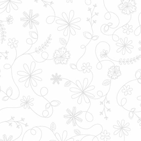 Kimberbell White on White Swirl Floral 4342