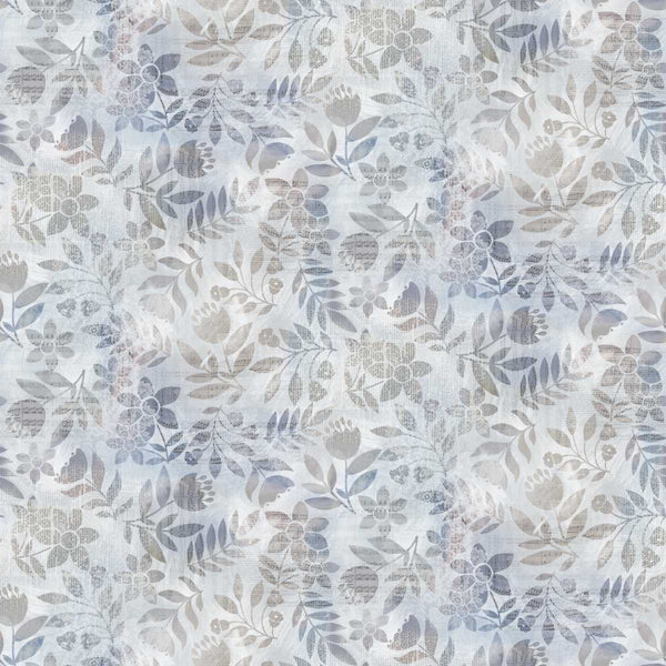 Kindly Yours Blue/Taupe Leaves 6602