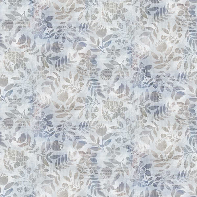 Kindly Yours Blue/Taupe Leaves 6602