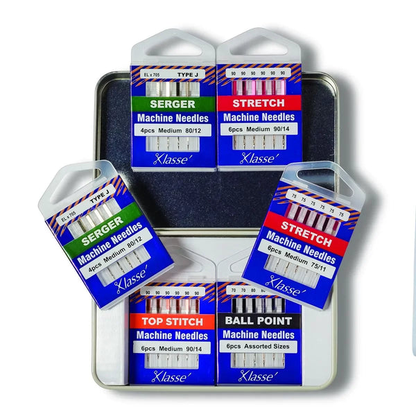 Klasse 6PC Serger EL705 Needle Variety Tin (For Baby Lock AccoladeCoverstitch Euphoria And Triumph Sergers)