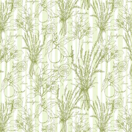 Lavender Lemonade Lime Toile Stripe 5141
