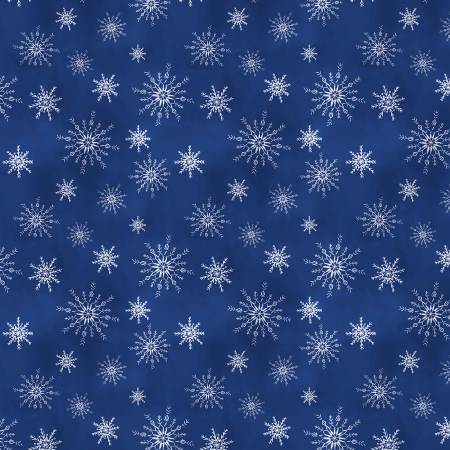 Let It Snow-man Snowflakes All Over Dark Blue 806122