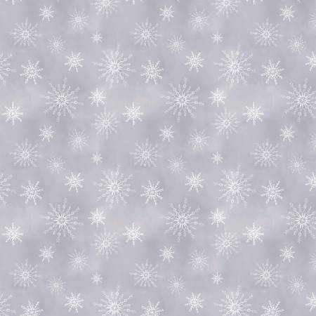Let It Snow-man Snowflakes All Over Gray 806123