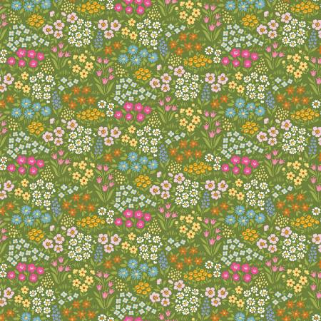 Little Darlin Floral Fields Green 5571