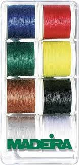 Madeira 8016 Aerofil No. 35 Sewing Thread Box with 8 Bobbins of 100 m Each Extra Strong