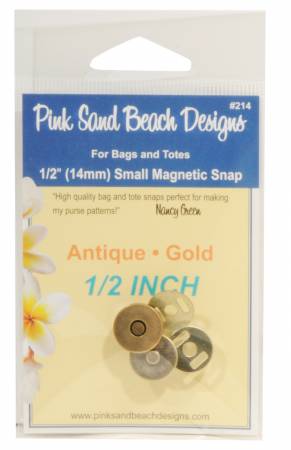 Magnetic Purse Snap - Small  - Antique Gold 1/2in (14mm)