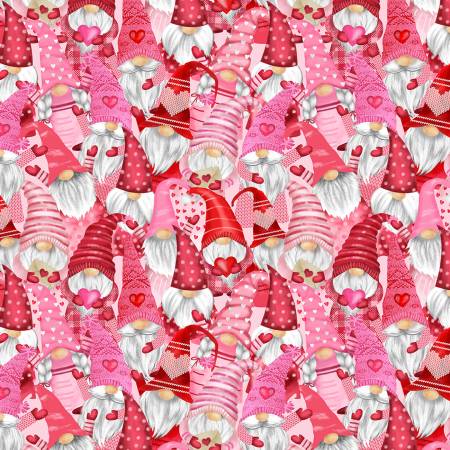 Multi Gnomes And Hearts Pink 4639