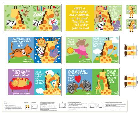 Multi Silly Zoo Book Panel 6440
