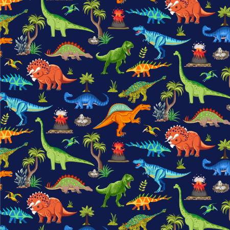 Navy Dinosaurs Scenic 6134