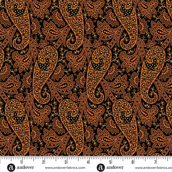 Nightfall Fabrics Paisley Black 806158