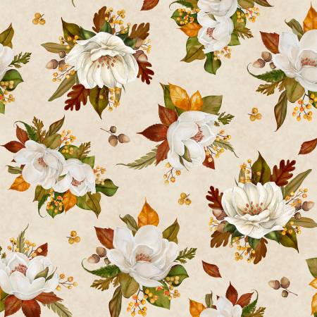 Oh My Gourd! Tossed Magnolias Cream 806109