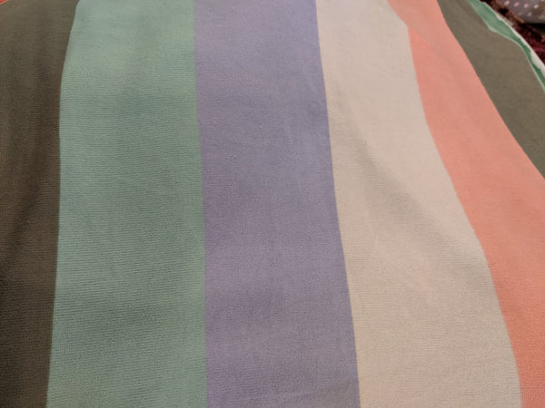 Periwinkle/Mint/Taupe Stripe - Brushed Sweater Knit - 2 yards