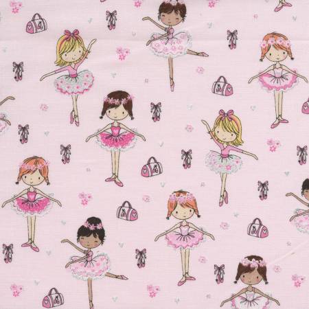Pink Little Ballerina All Over w/Metallic 6135