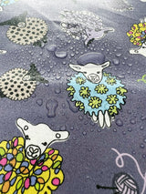 Splash Laminate Cotton Fabric 1 Yard Cut - Plum Sheep