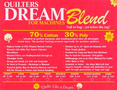 Quilters Dream Blend 70/30 Natural Twin 72inx93in