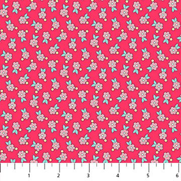 Quilting In Bloom Floral Spot Red Multi 6552