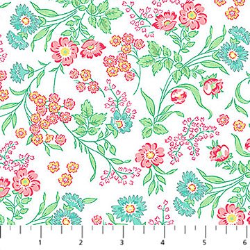 Quilting In Bloom Floral Trail White Multi 6544