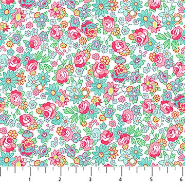 Quilting In Bloom Mini Rose White Multi 6543